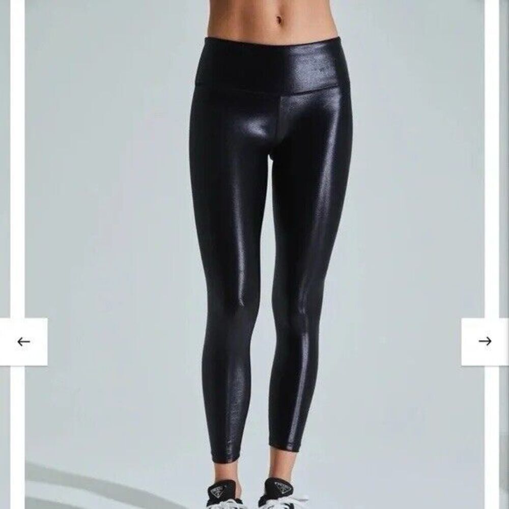 Noli Liquid Leggings In Black Gloss Size Large